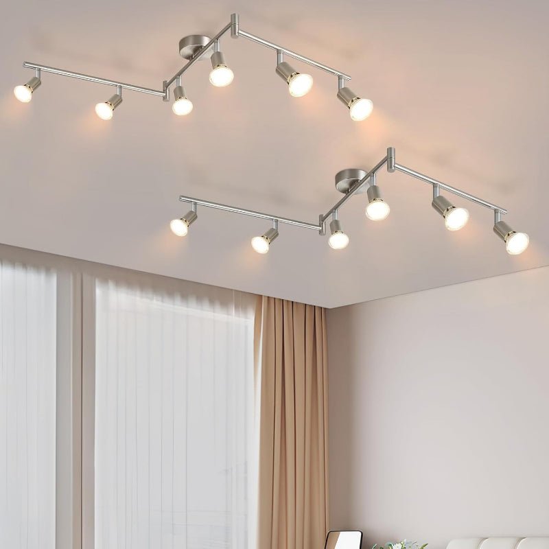 Hoemfire  LED Deckenstrahler 4 Flammig Deckenleuchte - Deckenlampe Deckenspot GU10 Küchenlampe Modern Schlafzimmerlampe innen Schwenkbar 350° für Wohnzimmer Flur Ohne Leuchtmittel - Homefire