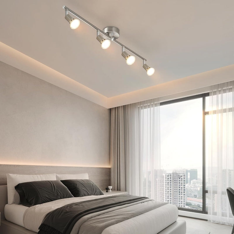 Hoemfire  LED Deckenstrahler 4 Flammig Deckenleuchte - Deckenlampe Deckenspot GU10 Küchenlampe Modern Schlafzimmerlampe innen Schwenkbar 350° für Wohnzimmer Flur Ohne Leuchtmittel - Homefire