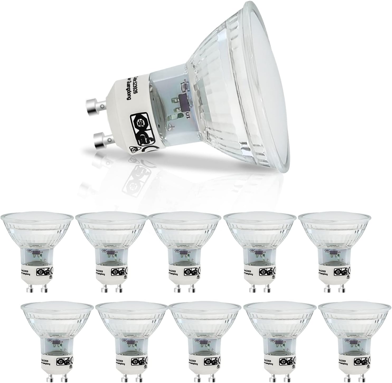 Homefire 10er GU10 LED Glühbirne Warmweiß Leuchtmittel 4W Glühlampe PAR16 Einbaustrahler Abstrahlwinkel 120 ° Strahler Spot 3000K Küchenlampe Deckenstrahler für Deckenspot Wandspot Wohnzimmer - Homefire