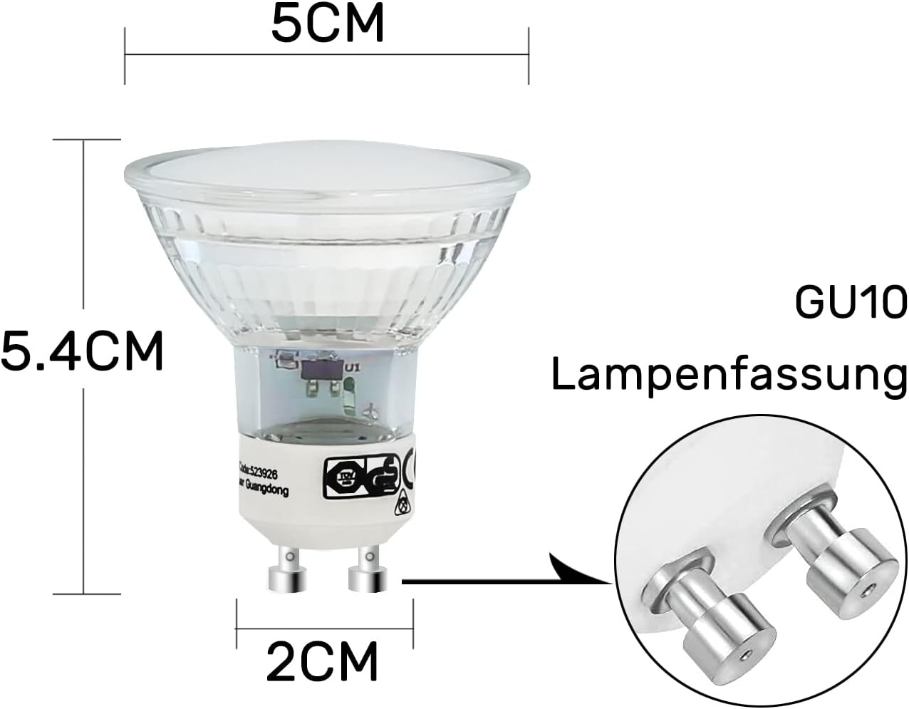 Homefire 10er GU10 LED Glühbirne Warmweiß Leuchtmittel 4W Glühlampe PAR16 Einbaustrahler Abstrahlwinkel 120 ° Strahler Spot 3000K Küchenlampe Deckenstrahler für Deckenspot Wandspot Wohnzimmer - Homefire