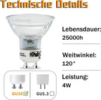 Homefire 10er GU10 LED Glühbirne Warmweiß Leuchtmittel 4W Glühlampe PAR16 Einbaustrahler Abstrahlwinkel 120 ° Strahler Spot 3000K Küchenlampe Deckenstrahler für Deckenspot Wandspot Wohnzimmer - Homefire