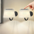 Homefire 2 Stück Akku Wandleuchte Innen: Kabellose Wandlampe Schlafzimmer Touch Dimmbar Kleine LED Nachttischlampe Modern Schwarz Ohne Strom Wohnzimmer Badezimmer Treppe Wand Lampe - Homefire