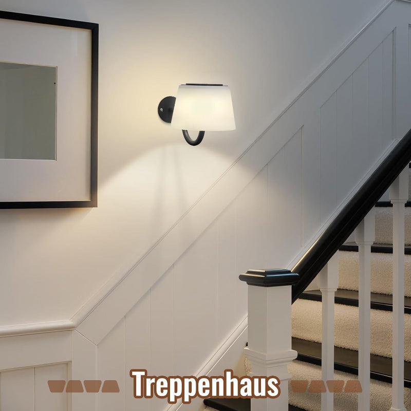 Homefire 2 Stück Akku Wandleuchte Innen: Kabellose Wandlampe Schlafzimmer Touch Dimmbar Kleine LED Nachttischlampe Modern Schwarz Ohne Strom Wohnzimmer Badezimmer Treppe Wand Lampe - Homefire