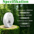 Homefire 6 Stück GX53 LED Leuchtmittel: Warmweiß 3000K 74x25mm Ultra Flach 5W Lampe Birne Blinkfrei 230V Nicht Dimmbar Unterbauleuchte - Homefire
