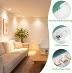 Homefire 6 Stück GX53 LED Leuchtmittel: Warmweiß 3000K 74x25mm Ultra Flach 5W Lampe Birne Blinkfrei 230V Nicht Dimmbar Unterbauleuchte - Homefire