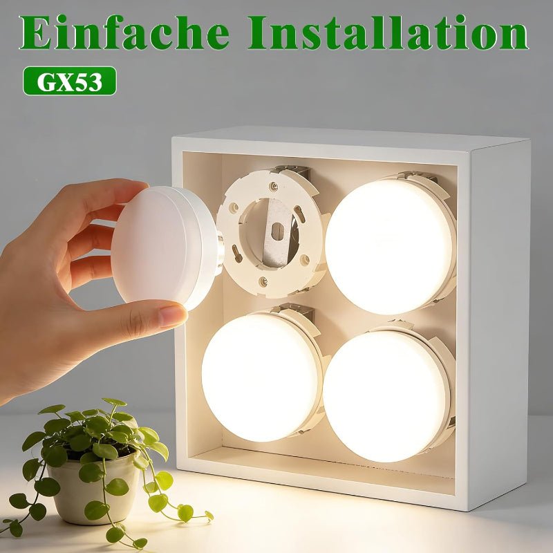 Homefire 6 Stück GX53 LED Leuchtmittel: Warmweiß 3000K 74x25mm Ultra Flach 5W Lampe Birne Blinkfrei 230V Nicht Dimmbar Unterbauleuchte - Homefire