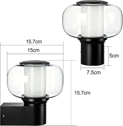 Homefire Außenwandleuchte Aussenlampe Wand E27 - Wandleuchte Wandbeleuchtung IP65 Rund Wandlampe Aussenlampe Outdoor Außenbeleuchtung Hauswand Balkon Flur Terrasse MAX.40W ohne Leuchtmittel - Homefire