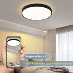 Homefire Deckenlampe LED Deckenleuchte Badezimmer - 21CM Schwarz Flurlampe Decke 12W Rund Küchenlampe IP44 Wasserfest Badlampe 3000K Warmweiß Modern Schlafzimmerlampe für Flur Küche Bad Balkon [Energieklasse F] - Homefire
