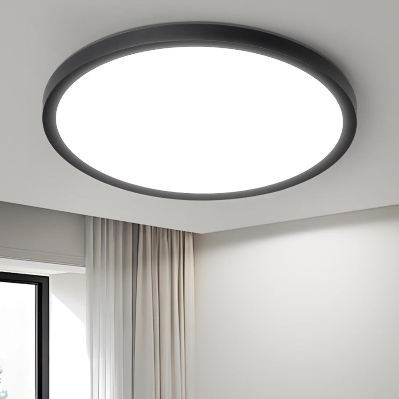Homefire Deckenlampe LED Deckenleuchte Badezimmer - 21CM Schwarz Flurlampe Decke 12W Rund Küchenlampe IP44 Wasserfest Badlampe 3000K Warmweiß Modern Schlafzimmerlampe für Flur Küche Bad Balkon [Energieklasse F] - Homefire