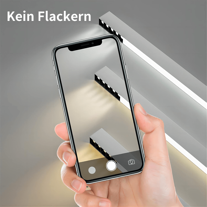 Homefire Deckenlampe LED Deckenleuchte Dimmbar - 25W Wohnzimmer Modern Design Büro Deckenbeleuchtung 80CM Lang Bürolampe Decke mit Fernbedienung Wohnzimmerlampe für Küche Flur Schlafzimmer [Energieklasse F] - Homefire