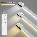 Homefire Deckenlampe LED Deckenleuchte Dimmbar - 25W Wohnzimmer Modern Design Büro Deckenbeleuchtung 80CM Lang Bürolampe Decke mit Fernbedienung Wohnzimmerlampe für Küche Flur Schlafzimmer [Energieklasse F] - Homefire