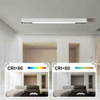 Homefire Deckenlampe LED Deckenleuchte Dimmbar - 25W Wohnzimmer Modern Design Büro Deckenbeleuchtung 80CM Lang Bürolampe Decke mit Fernbedienung Wohnzimmerlampe für Küche Flur Schlafzimmer [Energieklasse F] - Homefire