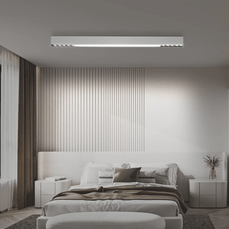 Homefire Deckenlampe LED Deckenleuchte Dimmbar - 25W Wohnzimmer Modern Design Büro Deckenbeleuchtung 80CM Lang Bürolampe Decke mit Fernbedienung Wohnzimmerlampe für Küche Flur Schlafzimmer [Energieklasse F] - Homefire