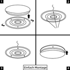 Homefire Deckenlampe LED Deckenleuchte Dimmbar Schlafzimmer - Rund 36W Schlafzimmerlampe Schwarz Modern Design Wohnzimmerlampe mit Fernbedienung für Wohnzimmer Küche Flur Treppenhaus Esszimmer [Energieklasse G] - Homefire