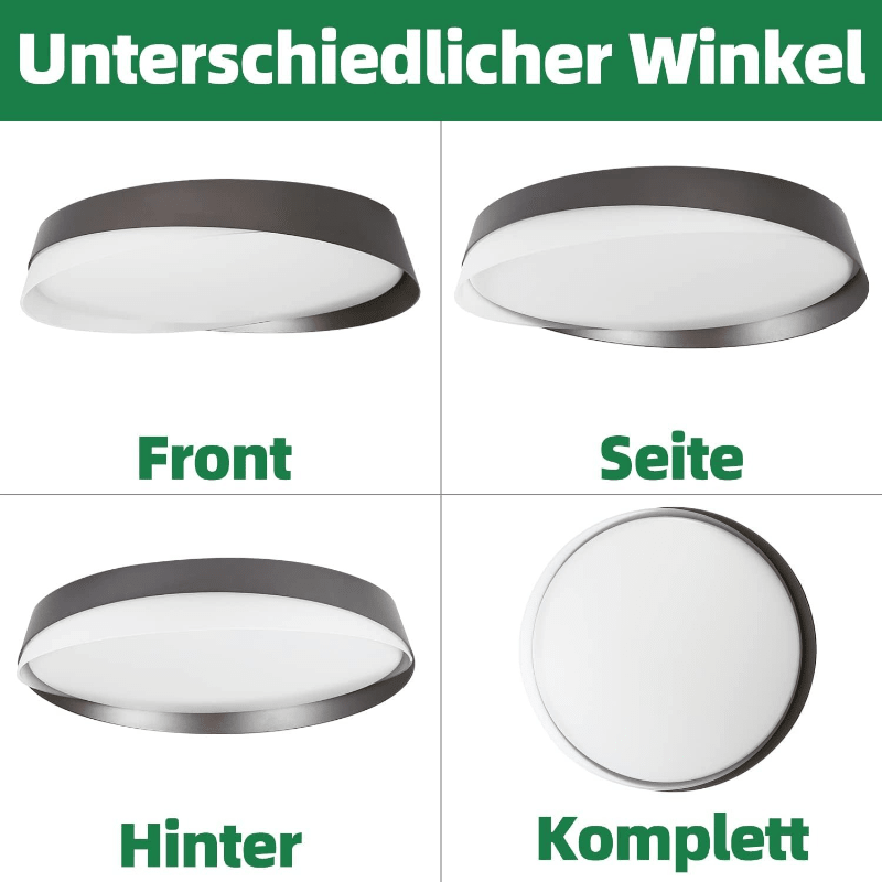 Homefire Deckenlampe LED Deckenleuchte Dimmbar Schlafzimmer - Rund 36W Schlafzimmerlampe Schwarz Modern Design Wohnzimmerlampe mit Fernbedienung für Wohnzimmer Küche Flur Treppenhaus Esszimmer [Energieklasse G] - Homefire