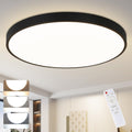 Homefire Deckenlampe LED Deckenleuchte Flach - 37CM Schwarz Dimmbar mit Fernbedienung Schlafzimmerlampe 36W Rund Flurlampe Decke IP44 Wasserfest Badlampe 3000K-6500K Wohnzimmerlampe für Flur Küche Bad [Energieklasse G] - Homefire