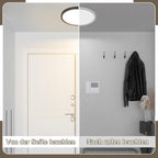 Homefire Deckenlampe LED Deckenleuchte Flach - Rund Badezimmerlampe 18CM IP44 Wasserdicht Badlampe Küchenlampe Decke Schwarz Flurlampe 15W Augenschutz 3000K/4000K/6500K für Bad Küche Flur - Homefire