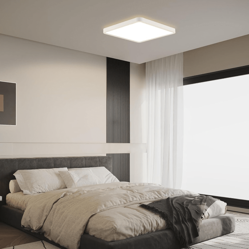 Homefire Deckenlampe LED Deckenleuchte Flach - Schlafzimmerlampe Warmweiß Küchenlampe Eckig 23cm Schlafzimmer Badezimmer Deckenbeleuchtung Badezimmerlampe IP44 Badlampe 23W Flurlampe für Küche Flur Bad [Energieklasse E] - Homefire