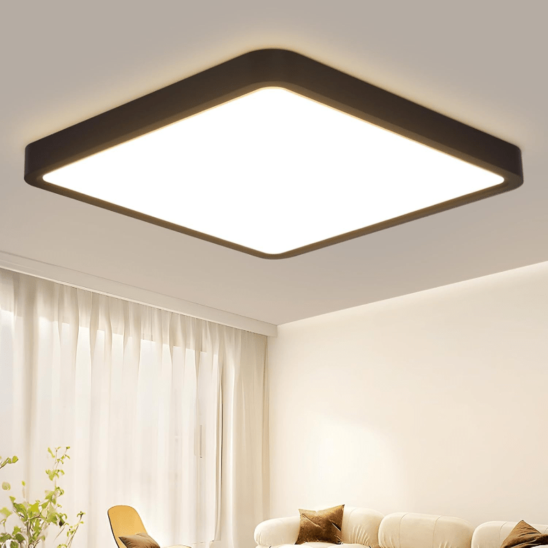 Homefire Deckenlampe LED Deckenleuchte Flach - Schlafzimmerlampe Warmweiß Küchenlampe Eckig 23cm Schlafzimmer Badezimmer Deckenbeleuchtung Badezimmerlampe IP44 Badlampe 23W Flurlampe für Küche Flur Bad [Energieklasse E] - Homefire