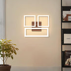 Homefire Deckenlampe LED Deckenleuchte Flur - 21W Küchenlampe Schwarz Modern Design 37CM Flurlampe 3000K Warmweiß Eckig Küche Schlafzimmerlampe in Holzoptik Wohnzimmerlampe für Wohnzimmer Schlafzimmer - Homefire
