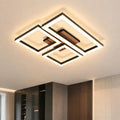 Homefire Deckenlampe LED Deckenleuchte Flur - 21W Küchenlampe Schwarz Modern Design 37CM Flurlampe 3000K Warmweiß Eckig Küche Schlafzimmerlampe in Holzoptik Wohnzimmerlampe für Wohnzimmer Schlafzimmer - Homefire