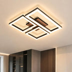 Homefire Deckenlampe LED Deckenleuchte Flur - 21W Küchenlampe Schwarz Modern Design 37CM Flurlampe 3000K Warmweiß Eckig Küche Schlafzimmerlampe in Holzoptik Wohnzimmerlampe für Wohnzimmer Schlafzimmer - Homefire