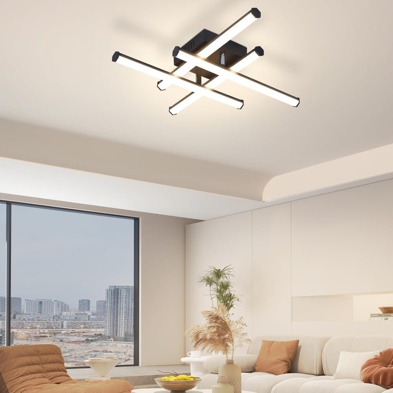 Homefire Deckenlampe LED Deckenleuchte Flurlampe - 24W Schwarz Schlafzimmerlampe 3000K Warmweiß Deckenlampen Innen Modern Design Küchenlampe für Küche Schlafzimmer Treppenhaus Wohnzimmer Büro [Energieklasse F] - Homefire