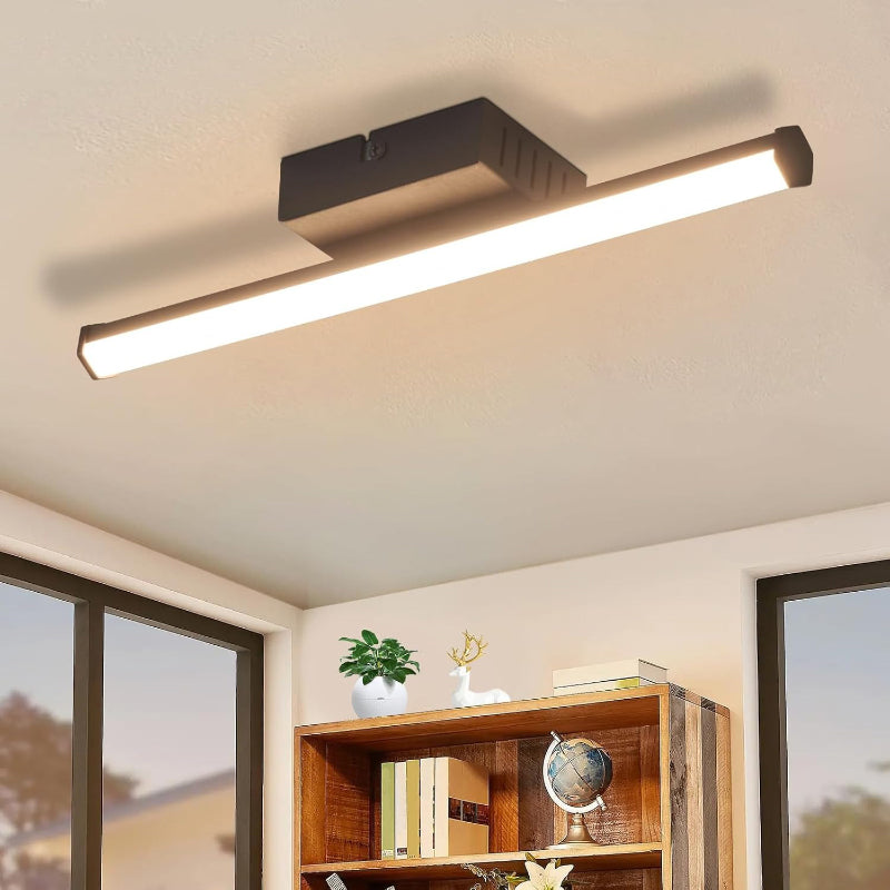 Homefire Deckenlampe LED Deckenleuchte Flurlampe - 24W Schwarz Schlafzimmerlampe 3000K Warmweiß Deckenlampen Innen Modern Design Küchenlampe für Küche Schlafzimmer Treppenhaus Wohnzimmer Büro [Energieklasse F] - Homefire