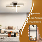 Homefire Deckenlampe LED Deckenleuchte Flurlampe - 24W Schwarz Schlafzimmerlampe 3000K Warmweiß Deckenlampen Innen Modern Design Küchenlampe für Küche Schlafzimmer Treppenhaus Wohnzimmer Büro [Energieklasse F] - Homefire