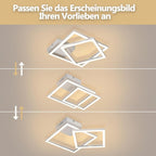 Homefire Deckenlampe LED Deckenleuchte Küche - 20W Küchenlame 3000K Warmweiß Schlafzimmerlampe Silber Drehbar Modern Design Flurlampe Eckig Deckenleuchten für Schlafzimmer Flur Esszimmer - Homefire