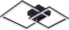 Homefire Deckenlampe LED Deckenleuchte Küche - 20W Schlafzimmerlampe Warmweiß 3000K Küchenlampe Drehbare Modern Design Schwarz Flurlampe Eckig Deckenbeleuchtung für Schlafzimmer Wohnzimmer Büro - Homefire