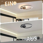 Homefire Deckenlampe LED Deckenleuchte Küche - 24W Küchenlampe Schwarz Modern 2-Ringe Design Flurlampe 3000K Warmweiß Schlafzimmer Metall Deckenleuchten für Büro Esszimmer Wohnzimmer [Energieklasse F] - Homefire