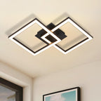 Homefire Deckenlampe LED Deckenleuchte Küche: 24W Küchenlampe Schwarz Wohnzimmerlampe Modern Design Flurlampe Warmweiß Flur Schlafzimmerlampe Eckig Deckenbeleuchtung für Wohnzimmer Schlafzimmer - Homefire