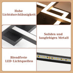 Homefire Deckenlampe LED Deckenleuchte Küche: 24W Küchenlampe Schwarz Wohnzimmerlampe Modern Design Flurlampe Warmweiß Flur Schlafzimmerlampe Eckig Deckenbeleuchtung für Wohnzimmer Schlafzimmer - Homefire