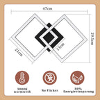 Homefire Deckenlampe LED Deckenleuchte Küche: 24W Küchenlampe Schwarz Wohnzimmerlampe Modern Design Flurlampe Warmweiß Flur Schlafzimmerlampe Eckig Deckenbeleuchtung für Wohnzimmer Schlafzimmer - Homefire