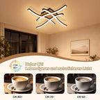 Homefire Deckenlampe LED Deckenleuchte Küche - 24W Schwarz Holz Schlafzimmerlampe 3000K Warmweiß Küchenlampe Modern Design Flurlampe Deckenbeleuchtung für Schlafzimmer Wohnzimmer Kinderzimmer [Energieklasse E] - Homefire