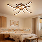 Homefire Deckenlampe LED Deckenleuchte Küche - 24W Schwarz Holz Schlafzimmerlampe 3000K Warmweiß Küchenlampe Modern Design Flurlampe Deckenbeleuchtung für Schlafzimmer Wohnzimmer Kinderzimmer [Energieklasse E] - Homefire