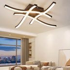 Homefire Deckenlampe LED Deckenleuchte Küche - 24W Schwarz Holz Schlafzimmerlampe 3000K Warmweiß Küchenlampe Modern Design Flurlampe Deckenbeleuchtung für Schlafzimmer Wohnzimmer Kinderzimmer [Energieklasse E] - Homefire
