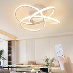 Homefire Deckenlampe LED Deckenleuchte Küche - 28W Küchenlampe Schwarz Modern Vierblättrige Blume Design Schlafzimmerlampe 3000K Warmweiß Flur Metall Deckenleuchten für Büro Wohnzimmer Esszimmer - Homefire