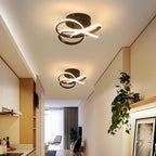 Homefire Deckenlampe LED Deckenleuchte Küche - 28W Küchenlampe Schwarz Modern Vierblättrige Blume Design Schlafzimmerlampe 3000K Warmweiß Flur Metall Deckenleuchten für Büro Wohnzimmer Esszimmer - Homefire