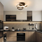 Homefire Deckenlampe LED Deckenleuchte Küche - 28W Küchenlampe Schwarz Modern Vierblättrige Blume Design Schlafzimmerlampe 3000K Warmweiß Flur Metall Deckenleuchten für Büro Wohnzimmer Esszimmer - Homefire