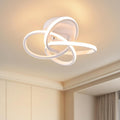 Homefire Deckenlampe LED Deckenleuchte Küche - 28W Küchenlampe Schwarz Modern Vierblättrige Blume Design Schlafzimmerlampe 3000K Warmweiß Flur Metall Deckenleuchten für Büro Wohnzimmer Esszimmer - Homefire