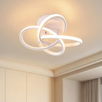 Homefire Deckenlampe LED Deckenleuchte Küche - 28W Küchenlampe Schwarz Modern Vierblättrige Blume Design Schlafzimmerlampe 3000K Warmweiß Flur Metall Deckenleuchten für Büro Wohnzimmer Esszimmer - Homefire
