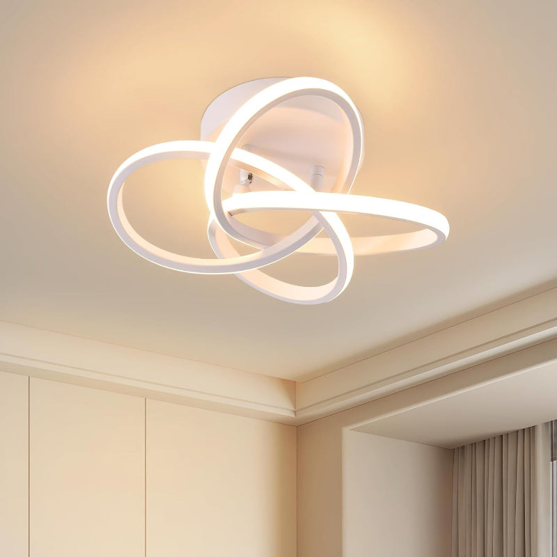 Homefire Deckenlampe LED Deckenleuchte Küche - 28W Küchenlampe Schwarz Modern Vierblättrige Blume Design Schlafzimmerlampe 3000K Warmweiß Flur Metall Deckenleuchten für Büro Wohnzimmer Esszimmer - Homefire