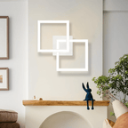 Homefire Deckenlampe LED Deckenleuchte Küche - Modern Küchenlampe 24W Wohnzimmerlampe Design Flurlampe Warmweiß Schlafzimmerlampe Flur Deckenbeleuchtung Eckig Weiß für Wohnzimmer Schlafzimmer - Homefire
