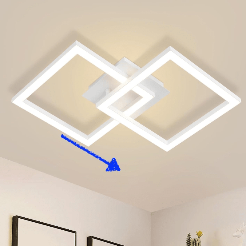 Homefire Deckenlampe LED Deckenleuchte Küche - Modern Küchenlampe 24W Wohnzimmerlampe Design Flurlampe Warmweiß Schlafzimmerlampe Flur Deckenbeleuchtung Eckig Weiß für Wohnzimmer Schlafzimmer - Homefire