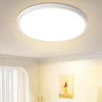 Homefire Deckenlampe LED Deckenleuchte Küche - Ø18cm Badezimmerlampe Flach 15W Rhombenplatte Küchenlampe Rund 6500K Augenschutz Flurlampe Ultra Dünn 2.6CM Kaltweiß Badezimmer Badlampe für Flur Bad - Homefire