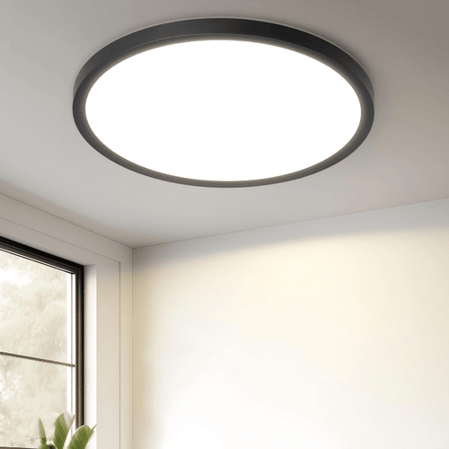 Homefire Deckenlampe LED Deckenleuchte Küche - Ø18cm Badezimmerlampe Flach 15W Rhombenplatte Küchenlampe Rund 6500K Augenschutz Flurlampe Ultra Dünn 2.6CM Kaltweiß Badezimmer Badlampe für Flur Bad - Homefire