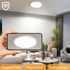 Homefire Deckenlampe LED Deckenleuchte Küche - Ø18cm Badezimmerlampe Flach 15W Rhombenplatte Küchenlampe Rund 6500K Augenschutz Flurlampe Ultra Dünn 2.6CM Kaltweiß Badezimmer Badlampe für Flur Bad - Homefire