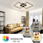 Homefire Deckenlampe LED Deckenleuchte Küche - Schwarz Wohnzimmerlampe 24W Schlafzimmerlampe Modern Design Küchenlampe 3000K Warmweiß Flurlampe für küche Schlafzimmer Flur Wohnzimmer - Homefire